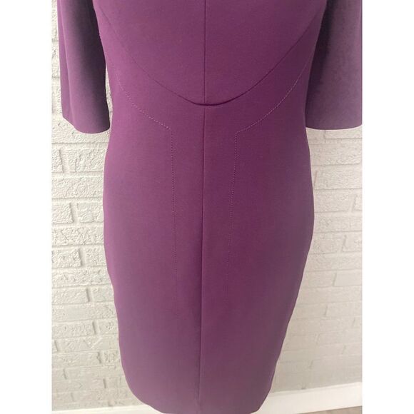 Hobbs Women Purple Elbow Length Sleeve Sheath Dress Size 6 - Picture 7 of 13